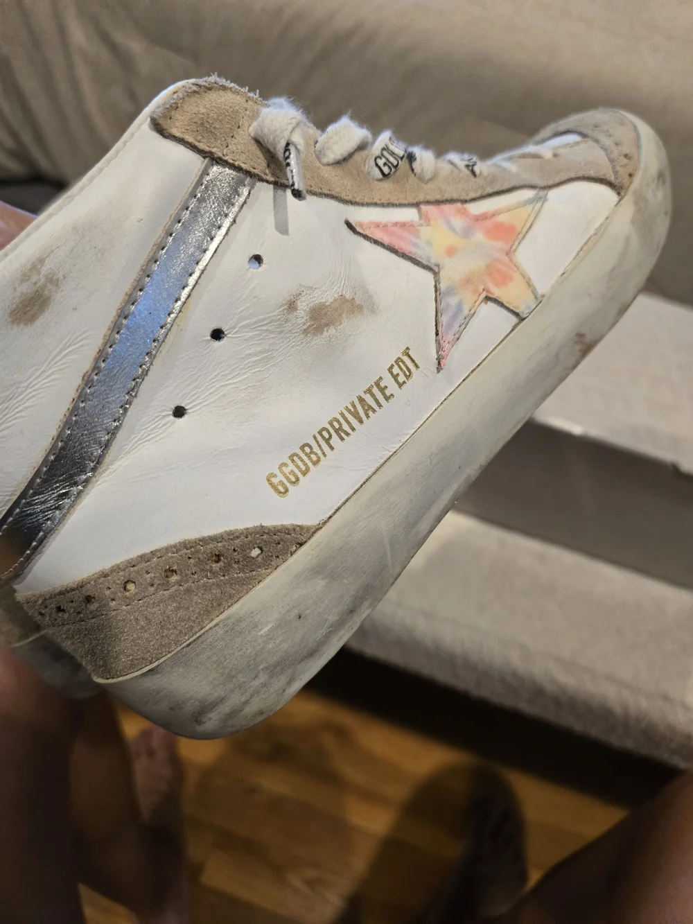Golden Goose Mid Star Classic Beige Suede High-Top Sneakers